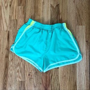 Champion light blue and yellow athletic shorts